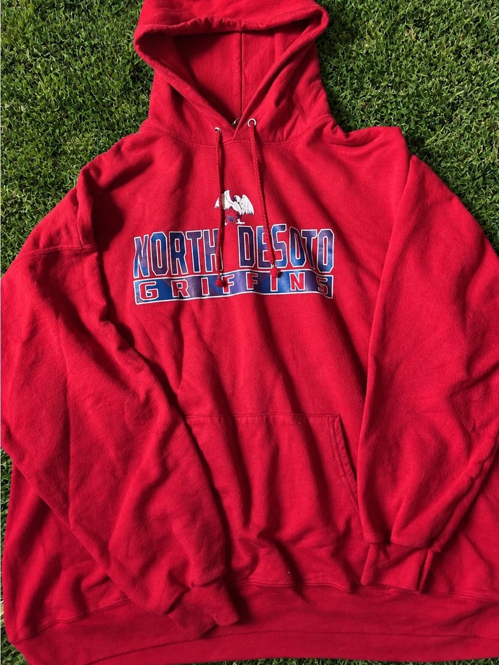 Nike Red Crewneck Hoodie with North Desoto Griffins Logo